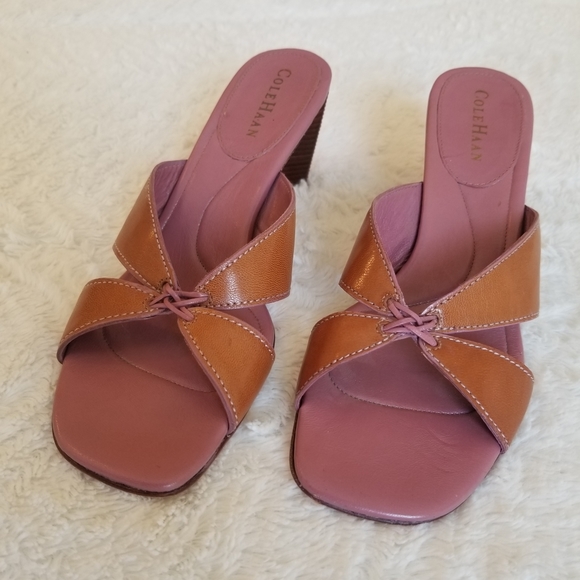 Cole Haan Tan Slide Heeled Sandal 8.5 - Picture 4 of 11